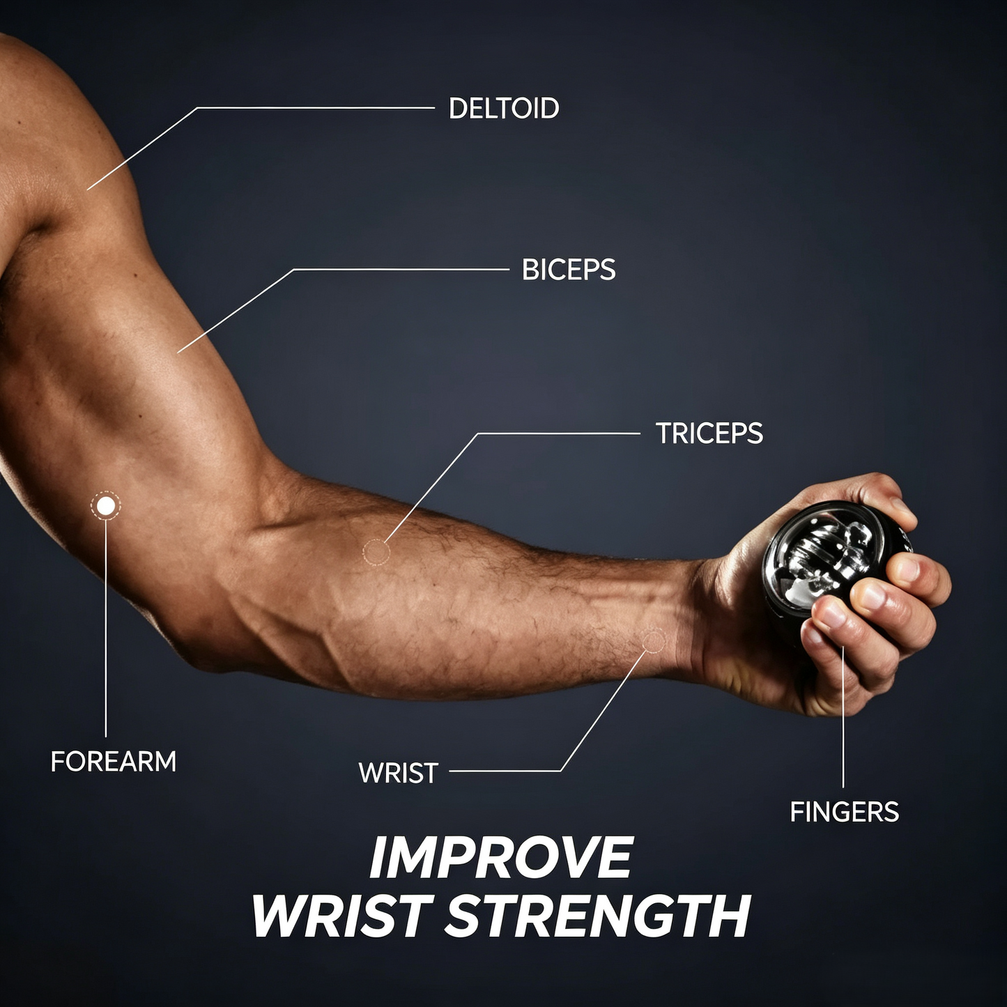 Auto Start Wrist Trainer Power Ball, Metal Reinforced Wrist Gyro Ball