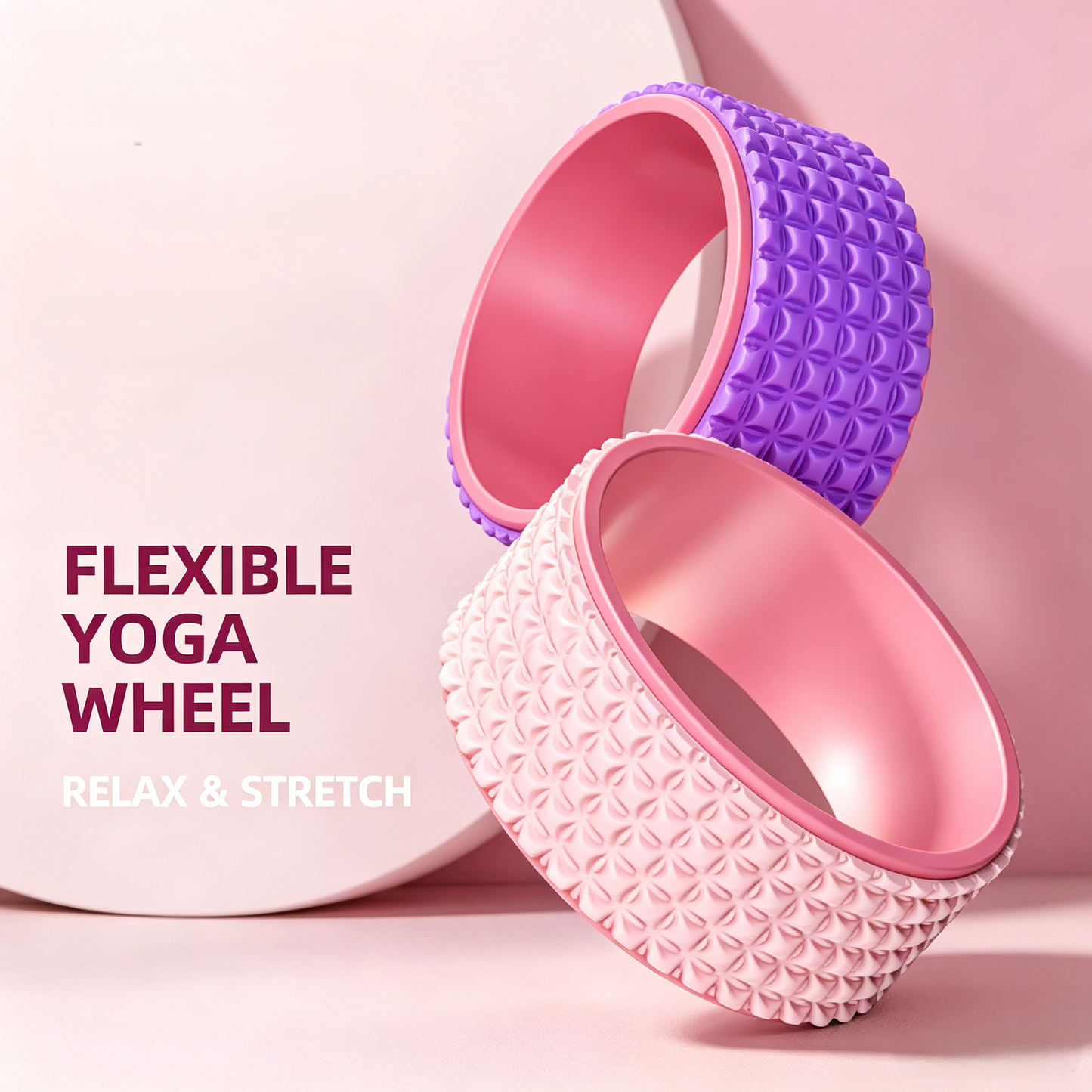 TPU Textured Yoga Wheel for Back Stretching