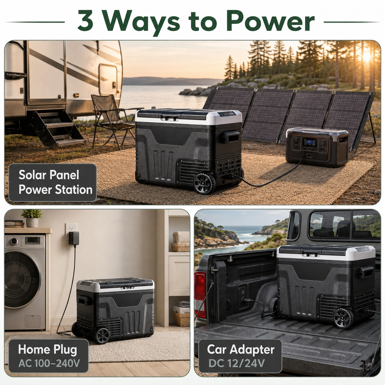 Veyra™ 53QT Dual-Zone Fridge + FREE 100W Solar Panel
