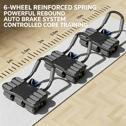 6-Wheel Automatic Rebound Ab Roller for Core Workout