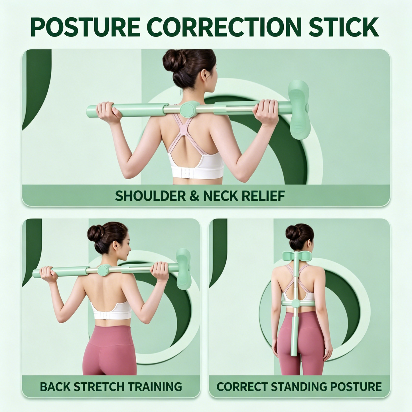 Adjustable Posture Corrector Stick, Neck Support Back Training Rod
