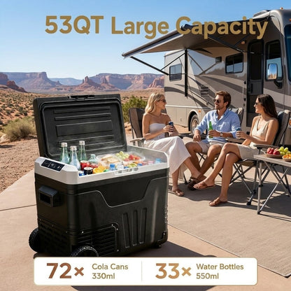 Veyra™ 53QT Dual-Zone Fridge + FREE 100W Solar Panel